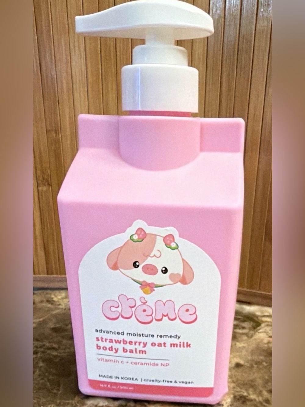 The Crème Shop Strawberry Oat Milk Body Balm 16 fl oz | Vitamin C + Ceramide NP